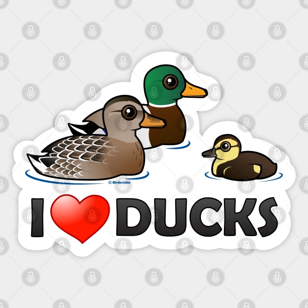 Funny I Love Ducks Sticker by birdorable